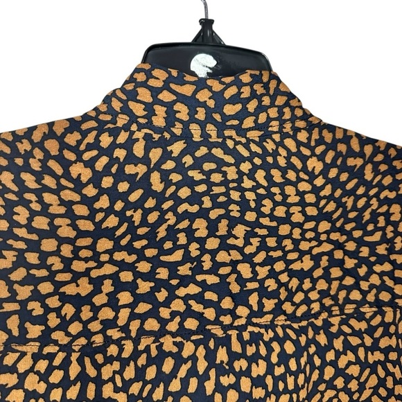 Zara Long Sleeve Blouse Black Brown Size Small - Picture 4 of 12